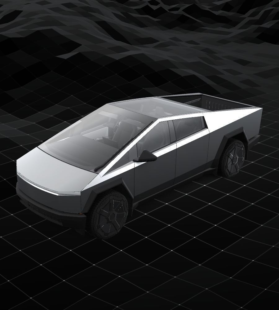 Tesla Cybertruck rendered in Satin Black