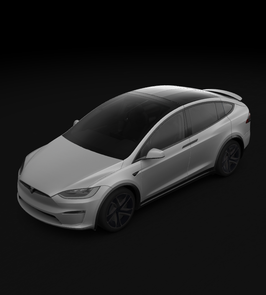 Tesla Model X rendered in Matte Black