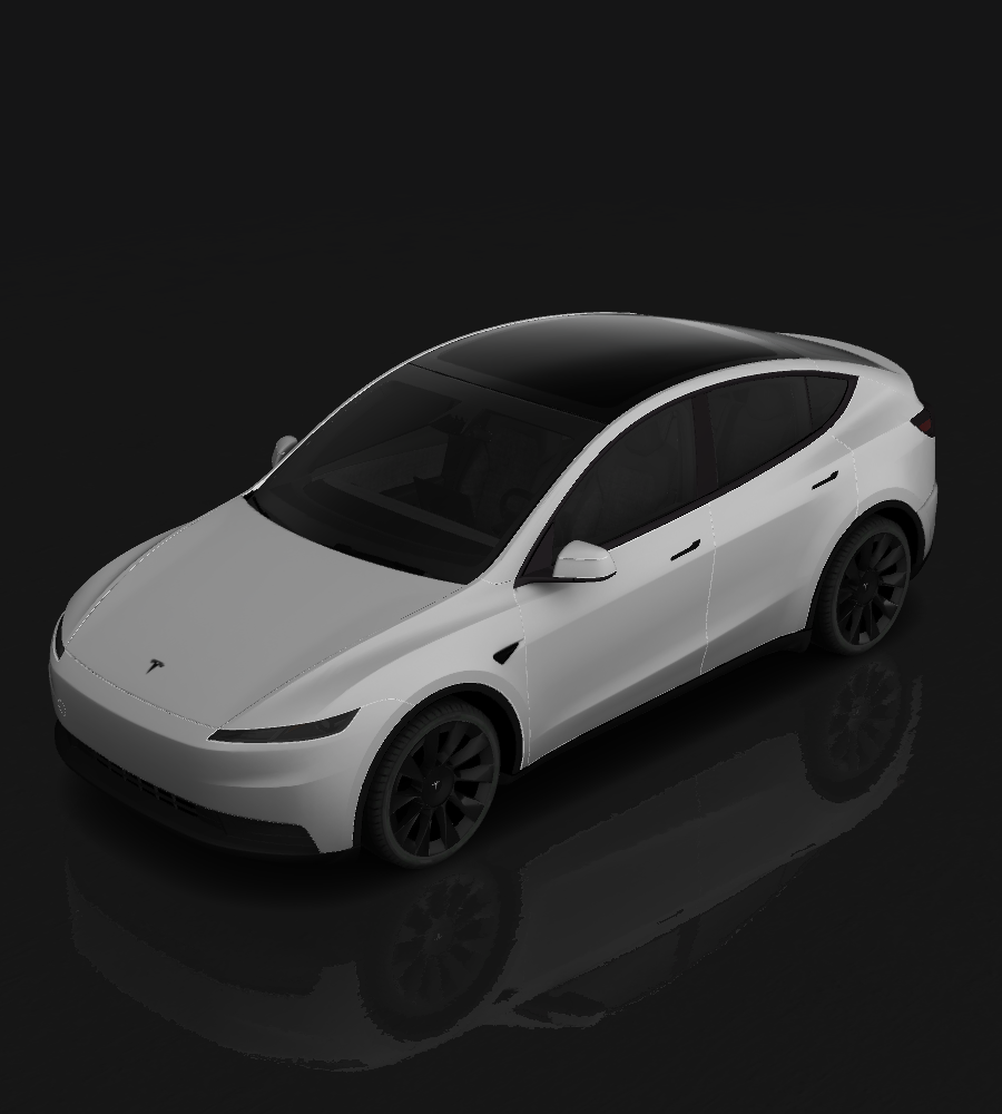 Tesla Model Y rendered in Matte Black